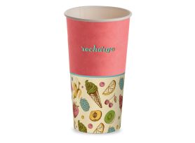 PAPPBECHER 500 ml PAP-PE MATT GROOVY