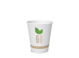 COMPOSTABLE PAPER CUP 8 oz PAP-PLA MATT HAVANA