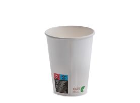 COMPOSTABLE PAPER CUP 12 oz PAP-PLA MATT WHITE