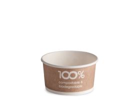 POT EN CARTON COMPOSTABLE 90 cc PAP-PLA OPAQUE HAVANA