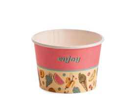 ICE CREAM PAPER CUP 290 cc PAP-PE MATT GROOVY