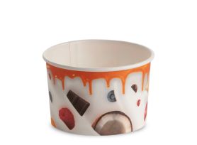 ICE CREAM PAPER CUP 370 cc PAP-PE MATT MILKY