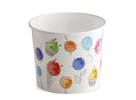 ICE CREAM PAPER CUP 500  cc PAP-PE MATT BALLOONS