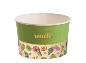 ICE CREAM PAPER CUP 530 cc PAP-PE MATT GROOVY