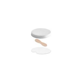 TAPA PLANA CON CUCHARITA DE MADERA PARA TARRINA DE PAPEL 90/120 cc PAP-PE