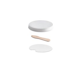FLAT LID WITH WOODEN FLAT SPOONS FOR PAPER CUPS 250/290cc PAP-PE