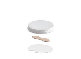 FLACHER DECKEL FÜR BECHER AUS PAPIER MIT FLACHEN HOLZLÖFFEL 7oz PAP-PE