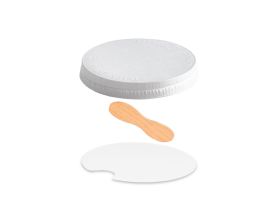 TAPA PLANA PARA TARRINA DE PAPEL 173cc PAP-PE CON CUCHARITA DE MADERA